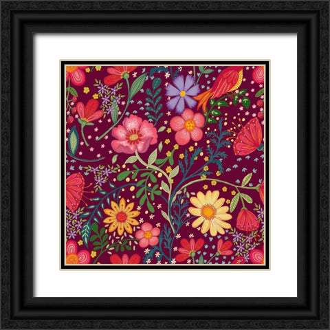 20-71 Harmony Black Ornate Wood Framed Art Print with Double Matting by HUE and MI and Sangita