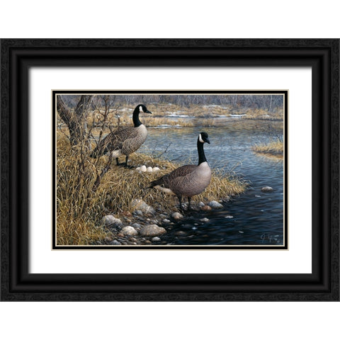 Canadian Pair Black Ornate Wood Framed Art Print with Double Matting by Tift, Jeff