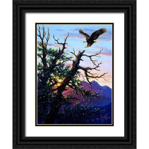 Touchdown PaintingJeff Tift Black Ornate Wood Framed Art Print with Double Matting by Tift, Jeff