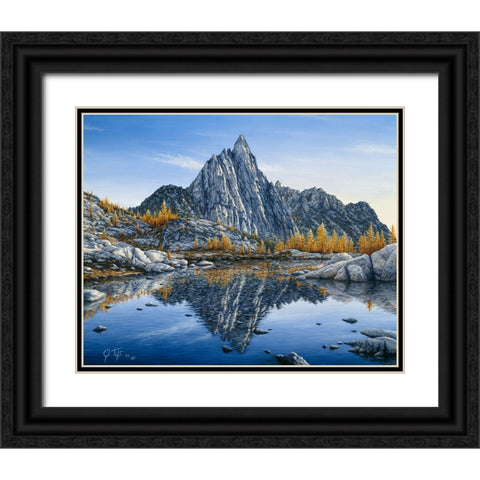 Prusik Peak Black Ornate Wood Framed Art Print with Double Matting by Tift, Jeff