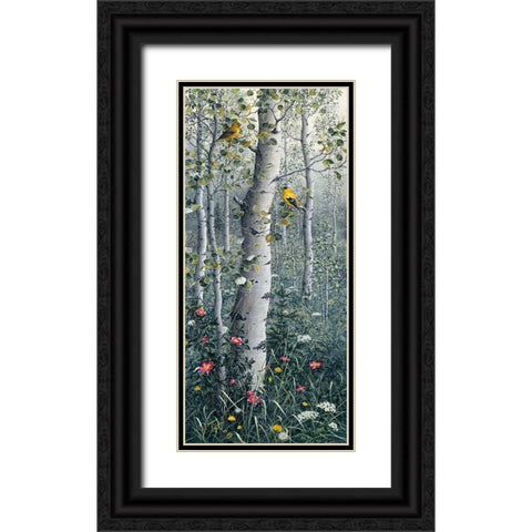 American Goldfinch Black Ornate Wood Framed Art Print with Double Matting by Tift, Jeff