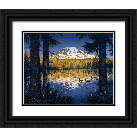 Mt Adams Black Ornate Wood Framed Art Print with Double Matting by Tift, Jeff