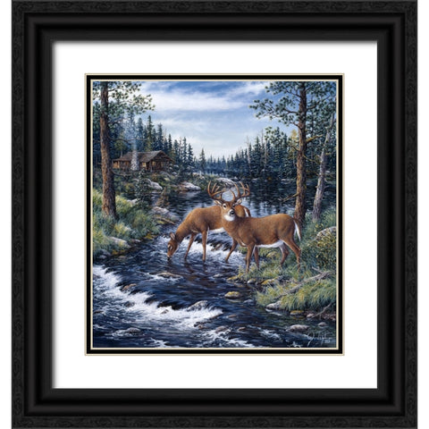 Peaceful Morning Black Ornate Wood Framed Art Print with Double Matting by Tift, Jeff