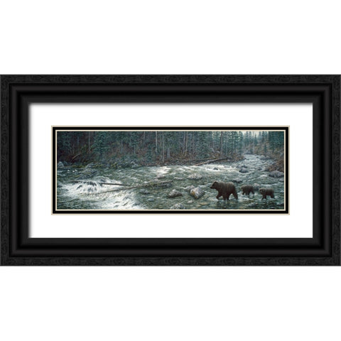 Cool Creek Black Ornate Wood Framed Art Print with Double Matting by Tift, Jeff