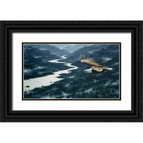 On The Silent Wings Of Freedom Black Ornate Wood Framed Art Print with Double Matting by Tift, Jeff