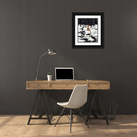 Cougar Black Ornate Wood Framed Art Print with Double Matting by Tift, Jeff
