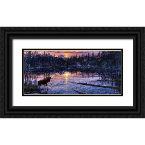Moose Lake Black Ornate Wood Framed Art Print with Double Matting by Tift, Jeff