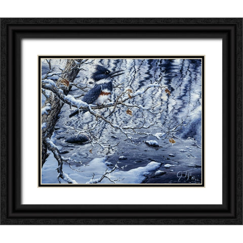Icy Reflections Black Ornate Wood Framed Art Print with Double Matting by Tift, Jeff