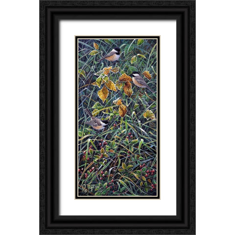 Chickadee 2 Black Ornate Wood Framed Art Print with Double Matting by Tift, Jeff