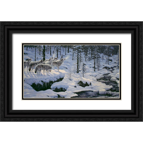 Winters Cry Black Ornate Wood Framed Art Print with Double Matting by Tift, Jeff