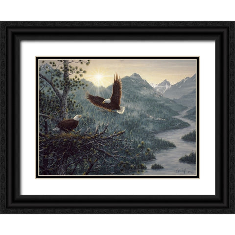 Eagles Nest Black Ornate Wood Framed Art Print with Double Matting by Tift, Jeff