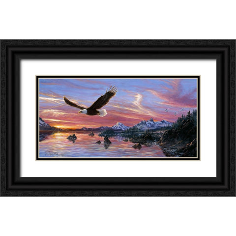 Silent Wings Of Freedom Black Ornate Wood Framed Art Print with Double Matting by Tift, Jeff