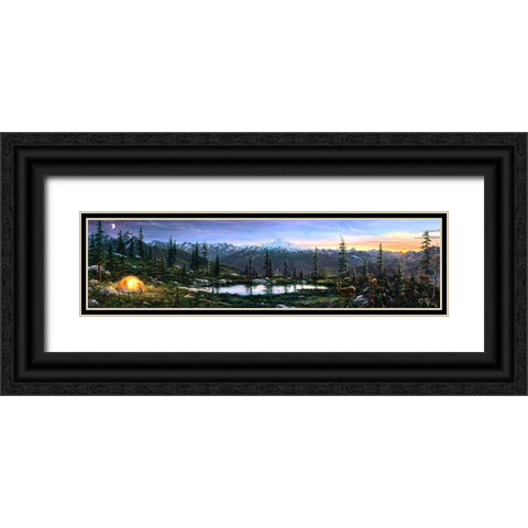 Camping Out Black Ornate Wood Framed Art Print with Double Matting by Tift, Jeff