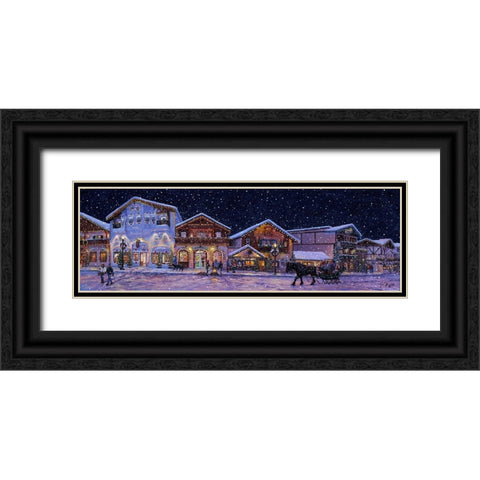 Hometown Holiday 2 Black Ornate Wood Framed Art Print with Double Matting by Tift, Jeff