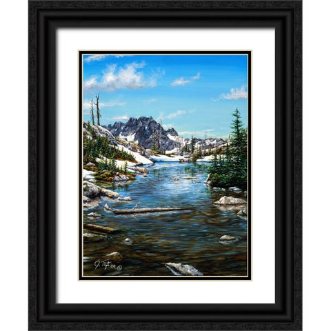 Esc. Tarn Painting Black Ornate Wood Framed Art Print with Double Matting by Tift, Jeff