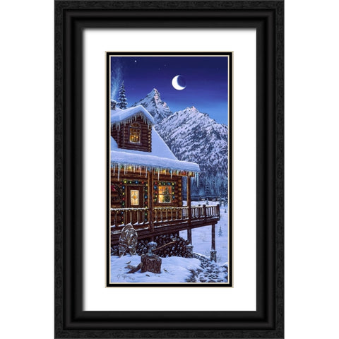 Mountain Home Christmas Black Ornate Wood Framed Art Print with Double Matting by Tift, Jeff