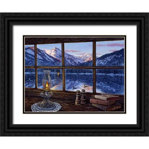 A Room With A View Black Ornate Wood Framed Art Print with Double Matting by Tift, Jeff