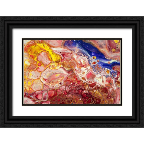Fluid Acrylic Gems Of East 1 Black Ornate Wood Framed Art Print with Double Matting by Jenny Rainbow Fine Art