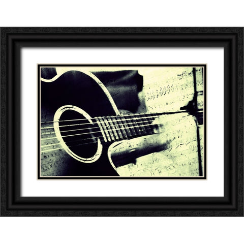 Music From the Heart Black Ornate Wood Framed Art Print with Double Matting by Jenny Rainbow Fine Art