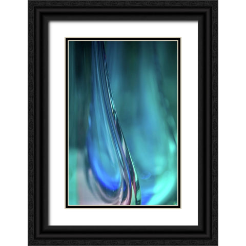 Ocean Blue Glass Vase Black Ornate Wood Framed Art Print with Double Matting by Jenny Rainbow Fine Art