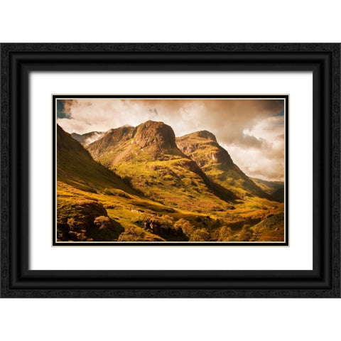 Three Sisters of Glencoe Black Ornate Wood Framed Art Print with Double Matting by Jenny Rainbow Fine Art