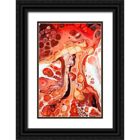Fluid Acrylic Coral Reefs 2 Black Ornate Wood Framed Art Print with Double Matting by Jenny Rainbow Fine Art
