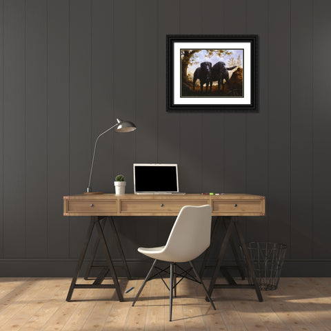 Js13-B Black Ornate Wood Framed Art Print with Double Matting by Silver, John