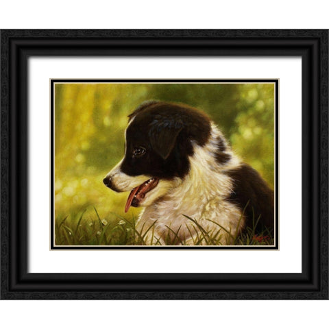 1 Black Ornate Wood Framed Art Print with Double Matting by Silver, John