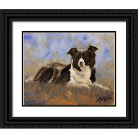 005b Black Ornate Wood Framed Art Print with Double Matting by Silver, John