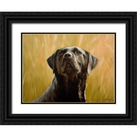 057b Black Ornate Wood Framed Art Print with Double Matting by Silver, John