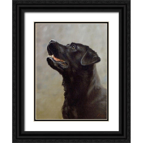 D072b Black Ornate Wood Framed Art Print with Double Matting by Silver, John