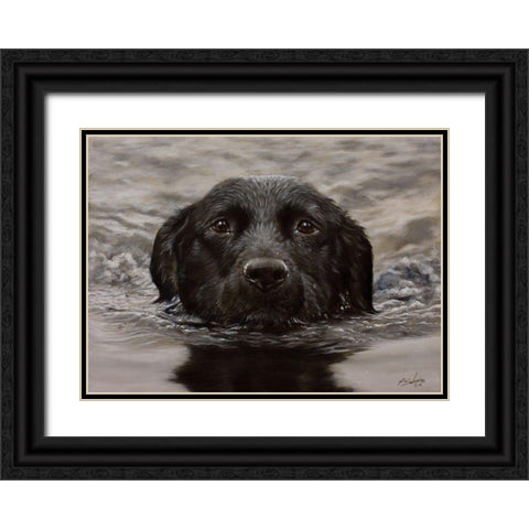 D076 Black Ornate Wood Framed Art Print with Double Matting by Silver, John