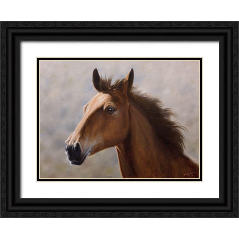 H010 Black Ornate Wood Framed Art Print with Double Matting by Silver, John