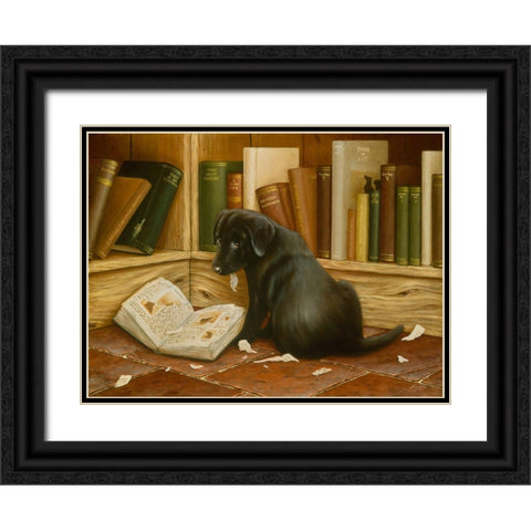 Js122-A Black Ornate Wood Framed Art Print with Double Matting by Silver, John