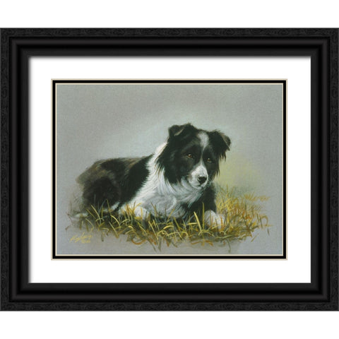 Js128-A Black Ornate Wood Framed Art Print with Double Matting by Silver, John