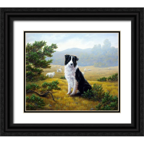 Js80-C Black Ornate Wood Framed Art Print with Double Matting by Silver, John