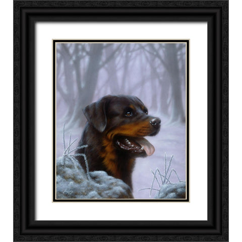 98-A Black Ornate Wood Framed Art Print with Double Matting by Silver, John