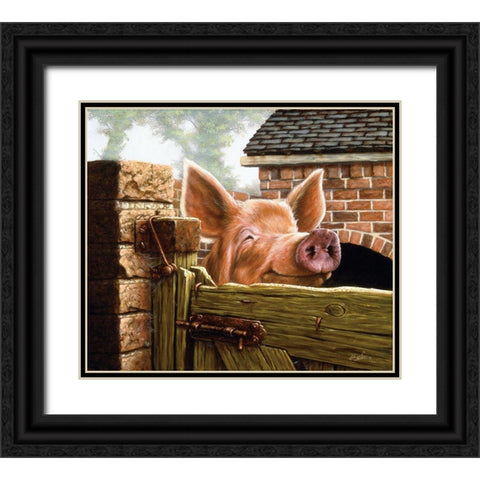 Js39-C Black Ornate Wood Framed Art Print with Double Matting by Silver, John