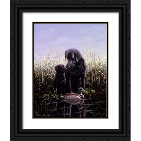 Js37-C Black Ornate Wood Framed Art Print with Double Matting by Silver, John