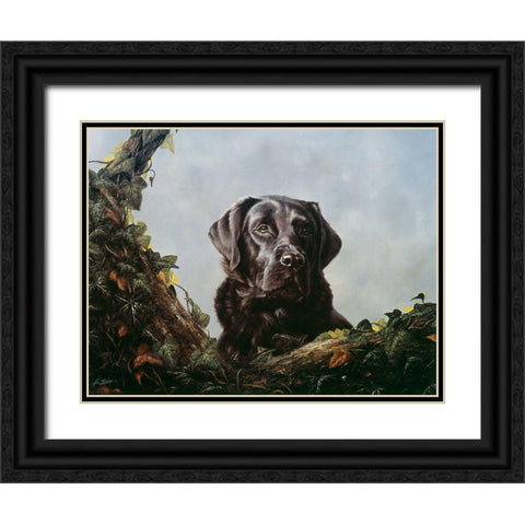 Js9-F Black Ornate Wood Framed Art Print with Double Matting by Silver, John