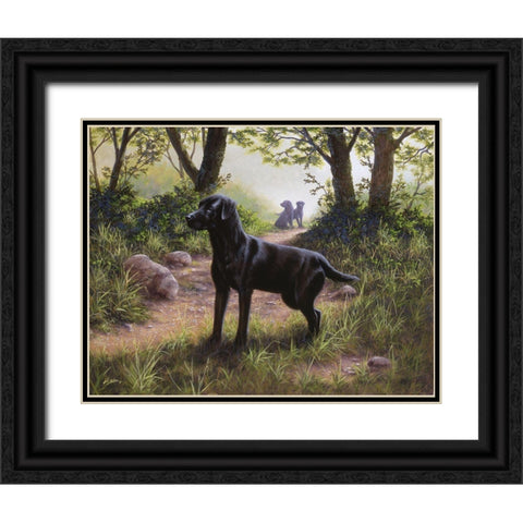 Js38-C Black Ornate Wood Framed Art Print with Double Matting by Silver, John