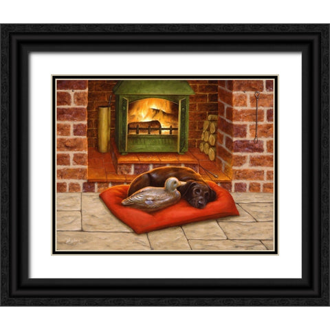 Js40-C Black Ornate Wood Framed Art Print with Double Matting by Silver, John