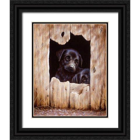 Js51-C Black Ornate Wood Framed Art Print with Double Matting by Silver, John