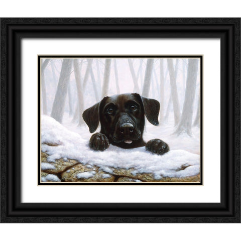 Js52-C Black Ornate Wood Framed Art Print with Double Matting by Silver, John