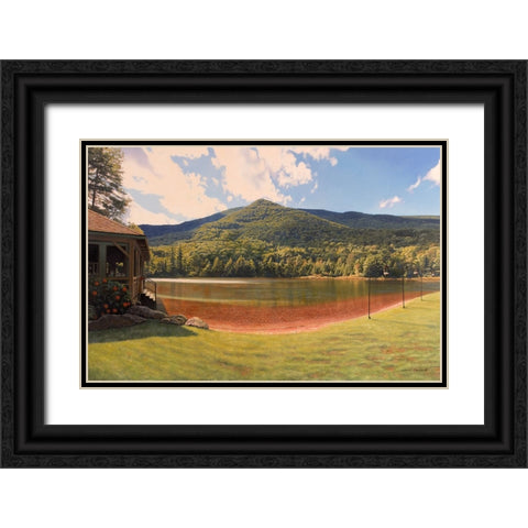 Equinox Pond I Black Ornate Wood Framed Art Print with Double Matting by Zaccheo, John