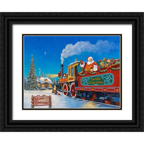 Santa Express Black Ornate Wood Framed Art Print with Double Matting by Zaccheo, John