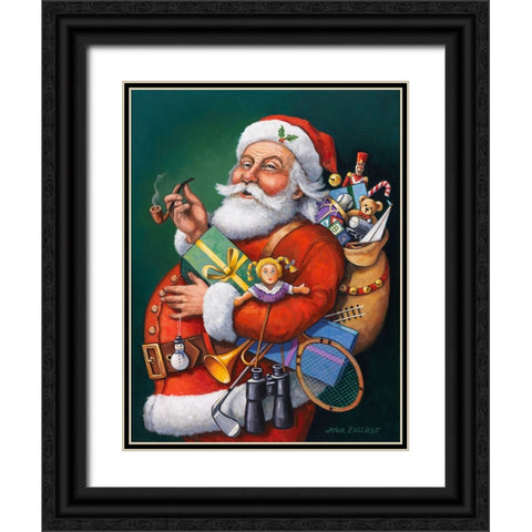 Saint Nick and All His Toys Black Ornate Wood Framed Art Print with Double Matting by Zaccheo, John