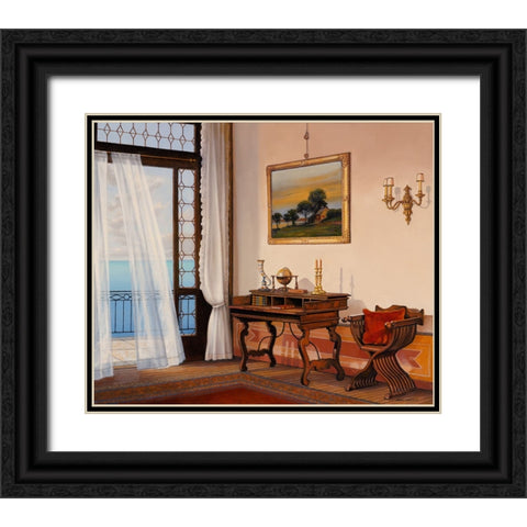Seabreeze Black Ornate Wood Framed Art Print with Double Matting by Zaccheo, John
