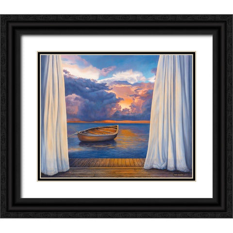 Vacation View Black Ornate Wood Framed Art Print with Double Matting by Zaccheo, John