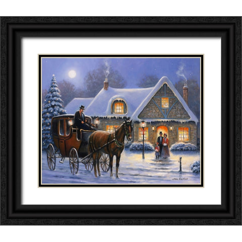 Christmas Eve Black Ornate Wood Framed Art Print with Double Matting by Zaccheo, John